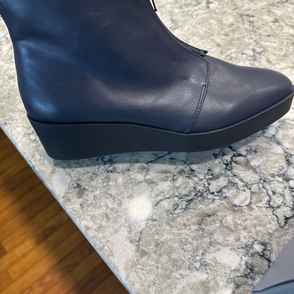 AEROSOLES Navy Wedge Boots